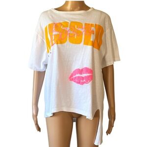 Wellington Apparel Miami Sun Kissed Graphic T-Shirt White One Size USA Made Slit